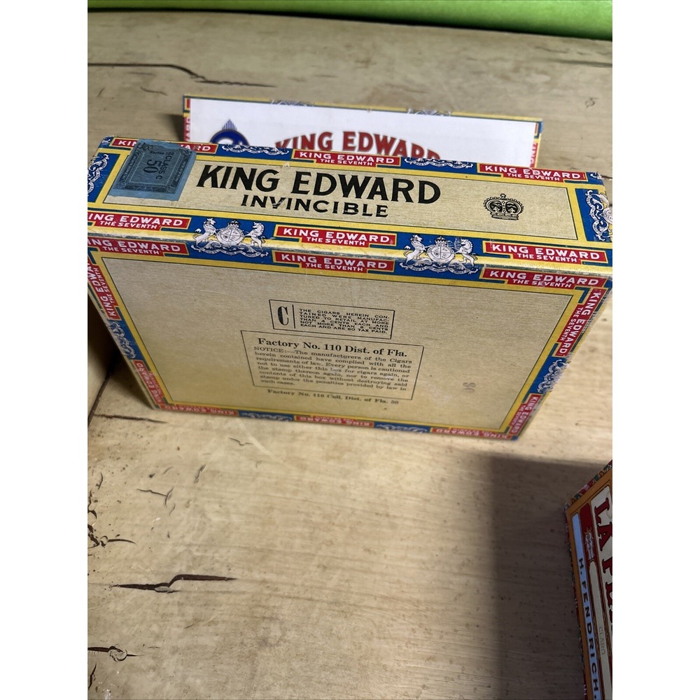 Vintage Tobacco Boxes King Edward the Seventh Mild Tobaccos Empty &La Fendrich - Picture 3 of 12